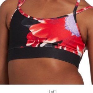 Teen Girls Floral Red & Black Floral Strappy Sports Bra - Size 16